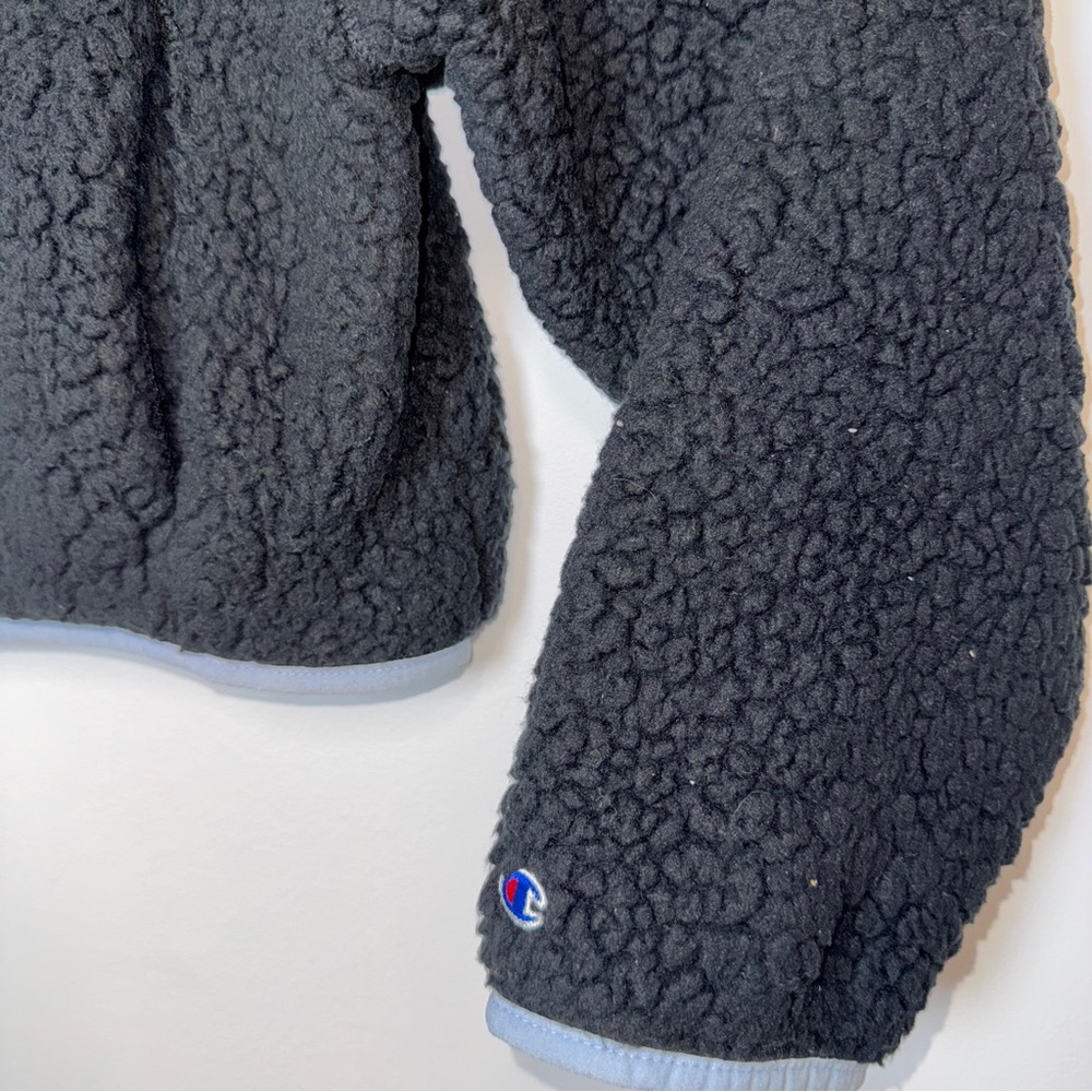 Champion Women’s Black Sherpa Fleece‎ Quarter Zip Pullover Sweater Size XL - Picture 8 of 10